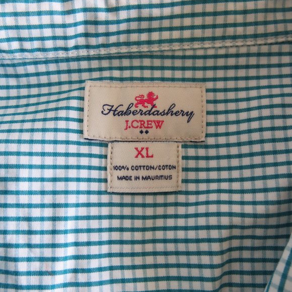 J. Crew Factory Haberdashery Gingham Checked Button Down Long Sleeve Shirt Sz XL - Picture 6 of 6